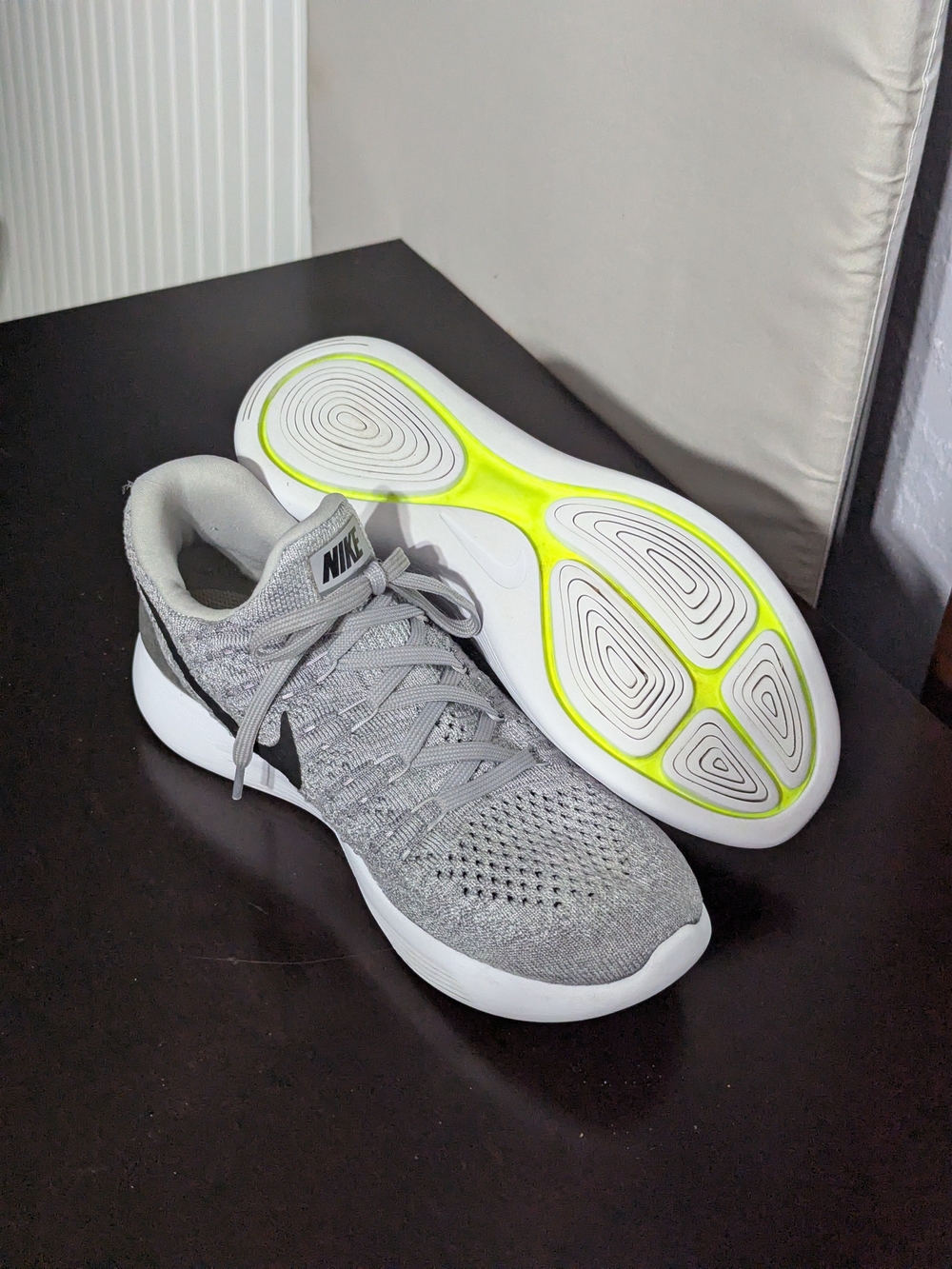 Nike Gray Flyknit Running Shoes - Picture 4 of 5